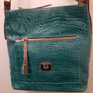Teal Moon Moc Croc Bag